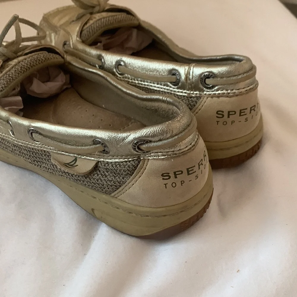 Sperrys gold deck shoes